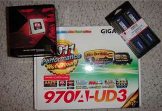 NEW+COMBO AMD FX 8120 3.1 GHz Eight Core+Gigabyte 970A UD3 MOBO+8GB 