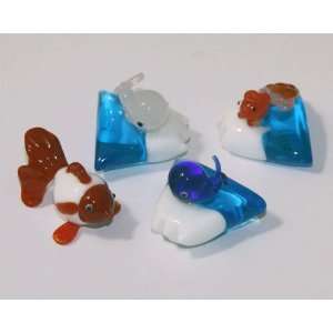   Hand Blown Glass Figurines   Miniature for Fish Lover: Toys & Games