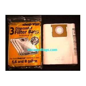 Shop Vac 906 61 / 5   6   8 Gallon Filter Bags / 3 pack   Genuine 