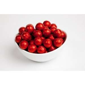 Red Foiled Milk Chocolate Balls (5 Pound Bag)  Grocery 