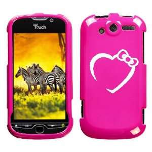  HTC MYTOUCH 4G WHITE HEART BOW ON A PINK HARD CASE COVER 