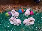 READY TO PAINT/BISQUE SET/4 EASTER BUNNY NAPKIN RINGS