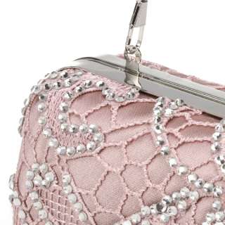 Sweetheart Pink Lace Bridal/Evening/Party/Wedding Clutch Handbag 