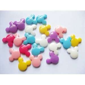   12pc Mouse Head Flat back Resin Appliques mh3: Arts, Crafts & Sewing