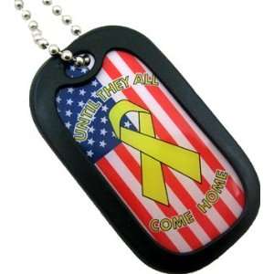  Army Yellow Ribbon USA American Flag Until They All Come Home Logo 