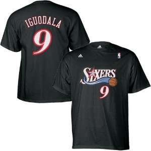   76ers #9 Andre Iguodala Black Net Players T shirt