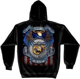 All Gave Some   Some Gave All Marine Corps Black Sweat Shirt with Hood 