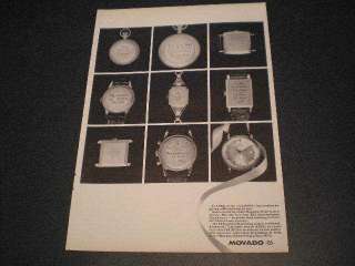 1964 Movado Watch Ad Watches with Inscriptions  