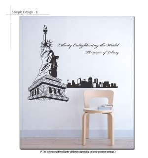Statue of Liberty & Quotes Wall Art Decal Sticker LARGE  