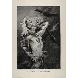  1903 Print Kiss Medusa Greek Mythology Bird Kotarbinski 