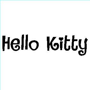 Hello Kitty Lettering Text 4 x 16 inches Window Decals  