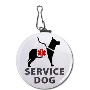  SERVICE DOG Image Medical Alert Symbol 2.25 inch Clip Tag 