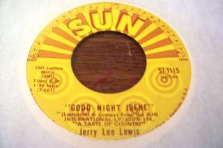 45 JERRY LEE LEWIS GOOD NIGHT IRENE SUN 1115  