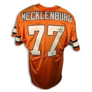  Karl Mecklenburg signed Denver Broncos TB Orange Prostyle 