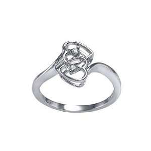  0.05 Ct. TW Double Interwoven Heart Diamond Ring Jewelry