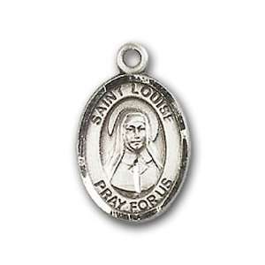   Badge Medal with St. Louise de Marillac Charm and Polished Pin Brooch