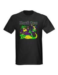 Mardi Gras Jesters and Gator Mardi gras Dark T Shirt by 