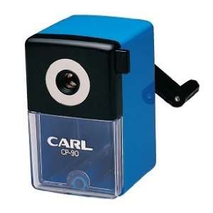 Carl Pencil Sharpener. CP 90 Blue. Manual, Portable & Quiet for School 