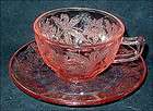 Jeannette Pink Floral Poinsettia Depression Glass Cup and Saucer Buy 1 