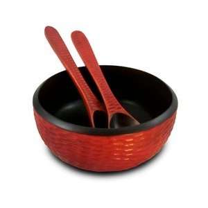   Mango Wood Serving Bowl and Servers   3100MH1080SS