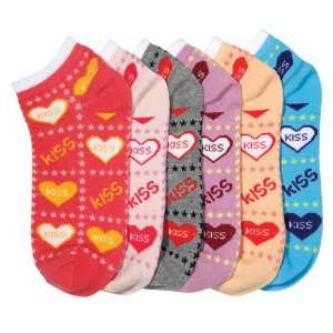  HS Women Fashion Socks Kiss and Heart Design (size 9 11) 6 