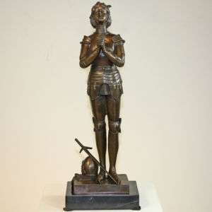 Bronze Joan Of Arc Statue With Marble Base  