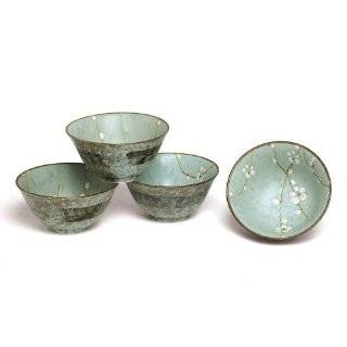 Set of Four Japanese Blue and White Rice Bowls Assorted  