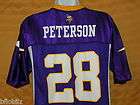 Minnesota Vikings NFL PETERSON #28 YOUTH LARGE Y L 14 16 Reebok 