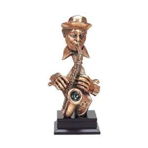  Saxophone Jazz Player Sculpture with a Copper Finish 