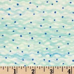  44 Wide Baby Love Wave Dots Teal Fabric By The Yard 
