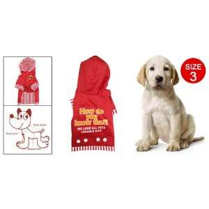  Como Cut Pet Red Clothes w. Hat Size 3 Clothing Dog 