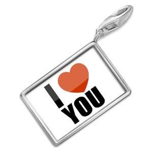 FotoCharms I Love You   Charm with Lobster Clasp For Charms Bracelet 