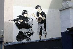 Banksy  Sniper & Kid  Graffiti street art  