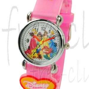 Disney Princess Aurora Ariel Belle 3D Pink Wrist Watch  