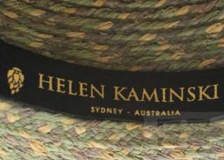 Helen Kaminski Olive & Taupe Woven Raffia Hat  