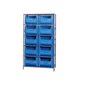  QUANTUM 42 Wide Shelving with 10 Extra Large Bins   Gray 