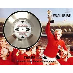    Lightning Seeds Three Lions Framed Silver Record A3 Electronics