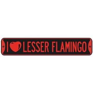   I LOVE LESSER FLAMINGO  STREET SIGN