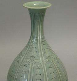 Antique Signed 10.5 Korean Art Pottery Vase c. 1920s asian chinese 