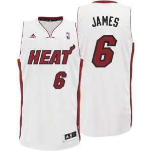   Miami Heat #6 LeBron James Revolution 30 Swingman Home Jersey: Sports