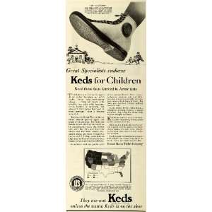  1927 Ad Children Keds Shoes Army Tested Conquest style Sneaker 