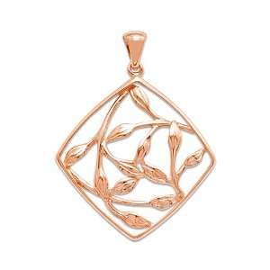  Leafy Branch Pendant in 14K Rose Gold Maui Divers of 