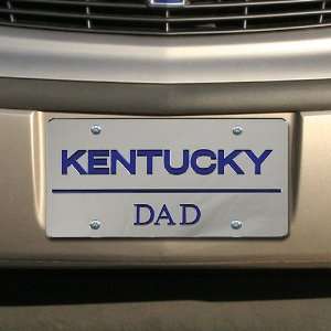  NCAA Kentucky Wildcats Silver Mirrored Dad License Plate 