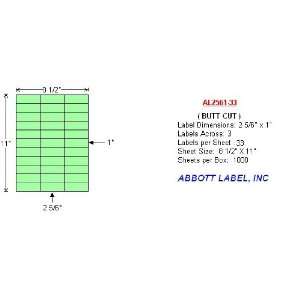 Laser/Ink Jet Labels 2 5/6 X 1 BUTTCUTT /33 per 8 1/2x11 Sheet 