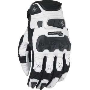 Scorpion Klaw Mens Leather On Road Motorcycle Gloves   White / Large