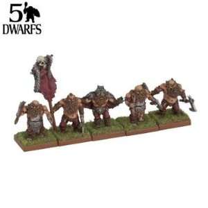  Kings Of War   Dwarves Dwarf Beserkers (5) Toys & Games