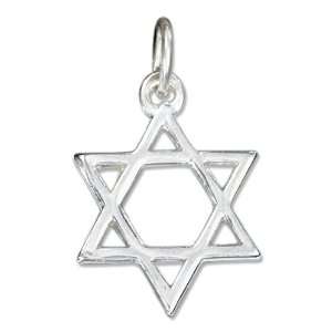  Sterling Silver High Polish Jewish Star Charm: Jewelry