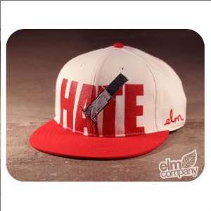  Elm Hate Fitted Cap  White 7 3/8