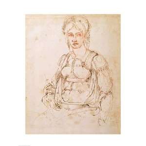  W.41 Sketch of a seated woman   Poster by Michelangelo 