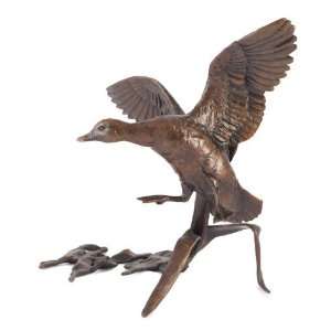   Limited Edition Hot Cast Bronze Sculpture Landing Duck: Home & Kitchen